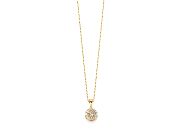 STARLIGHT necklace Forgylt sølv med zirkonia stener 42+5 cm