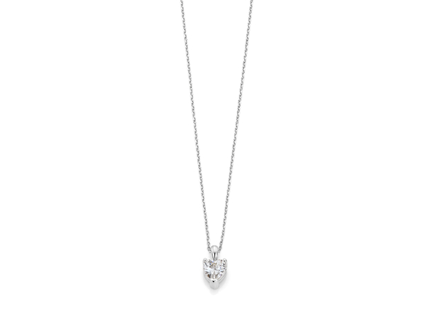 LOVE smykke i rhodinert sølv SALG med zirkonia stener 42+5 cm