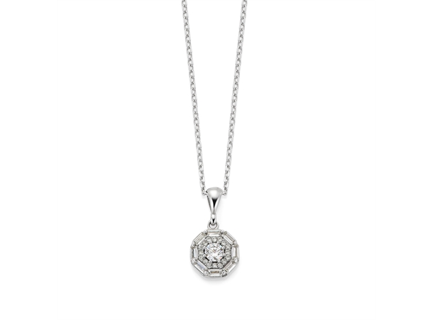 STARLIGHT necklace Rhodinert sølv med zirkonia stener 42+5
