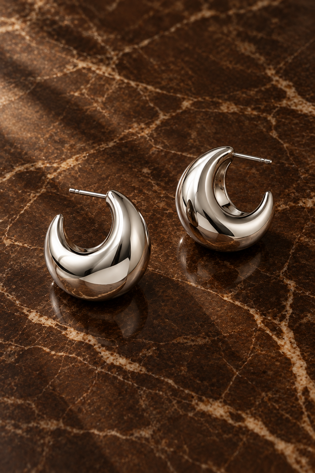 BOLD earrings rhodium