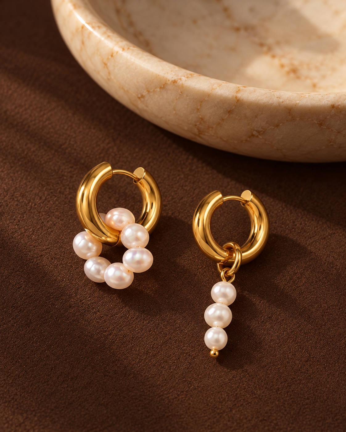 MESSY pearl hoops