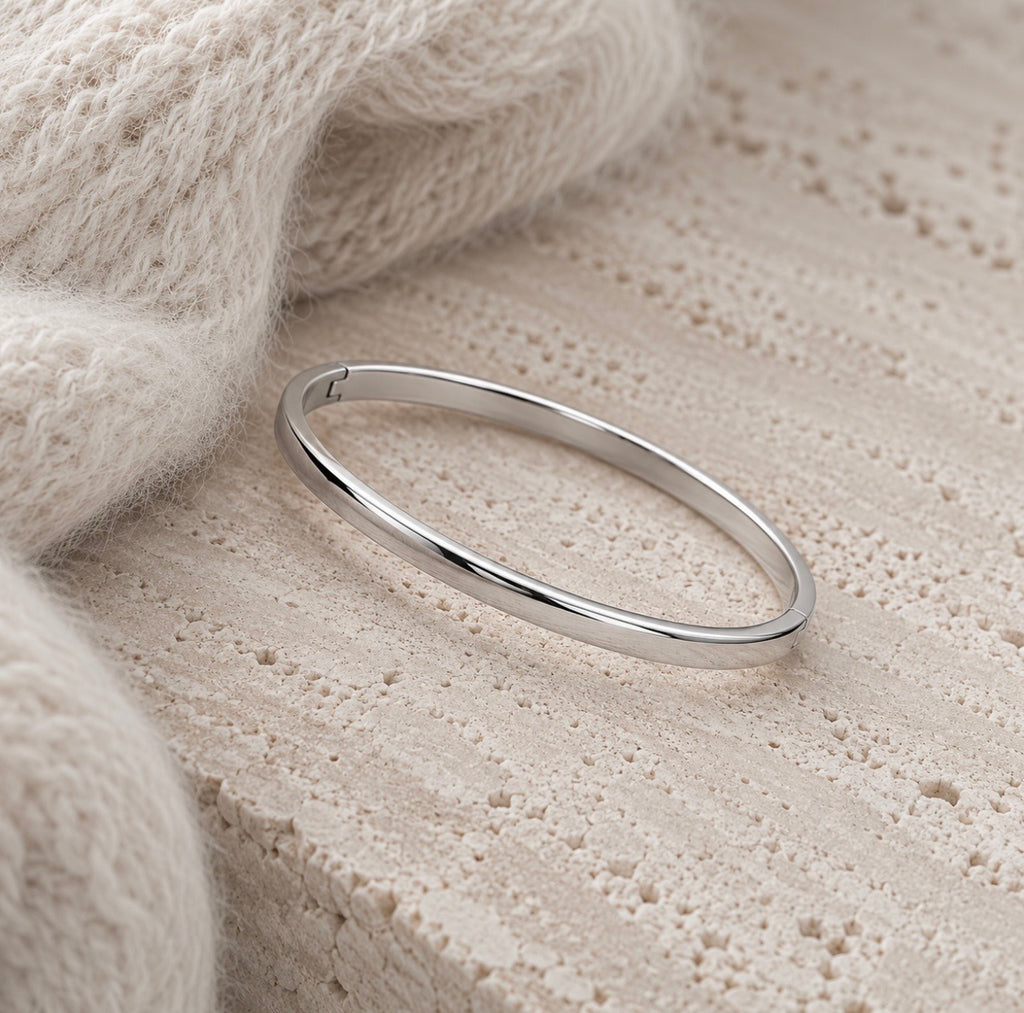 PLAIN bangle steel silver
