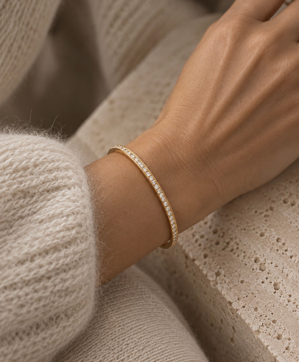 SPARKLE bangle steel gold