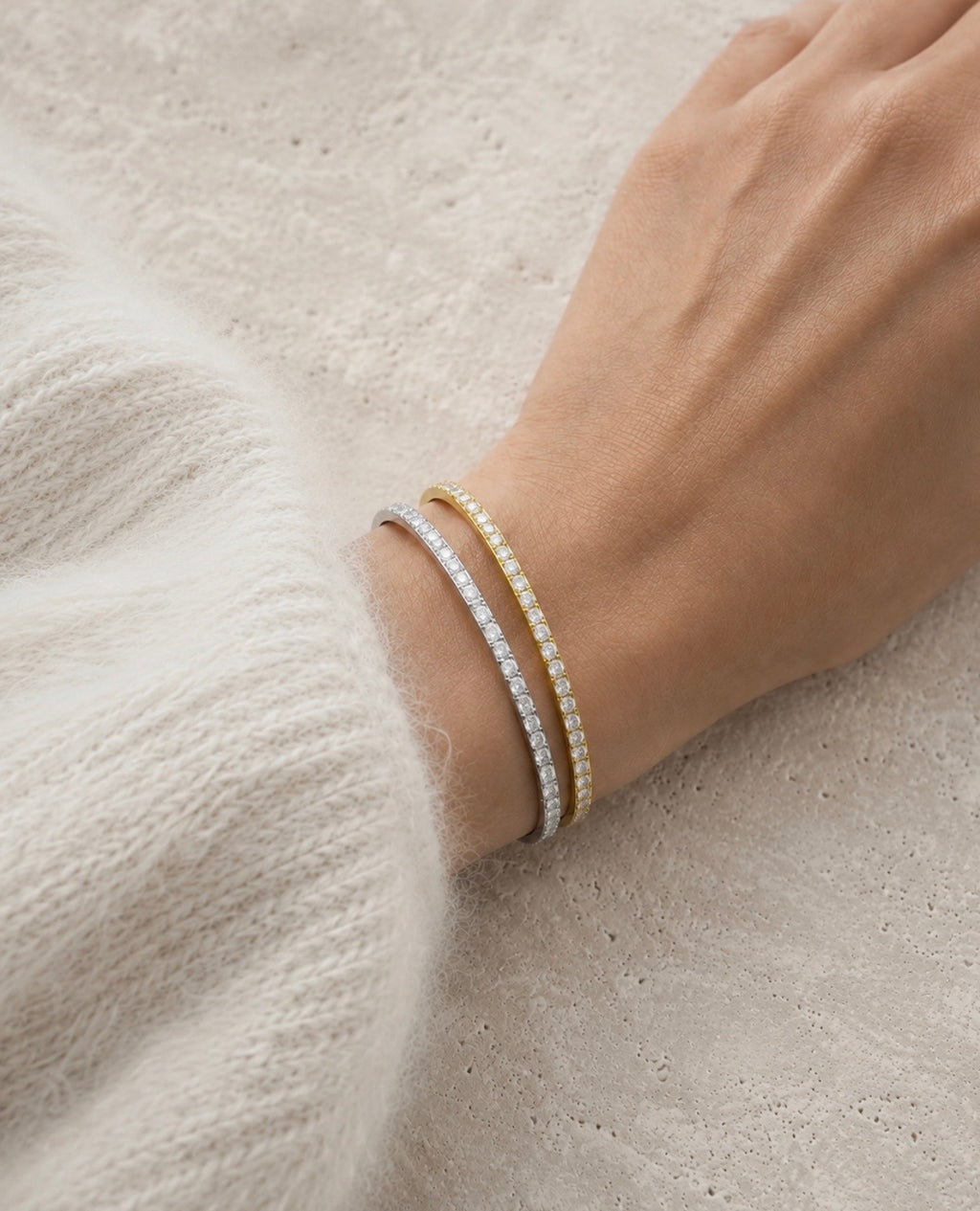 SPARKLE bangle steel silver