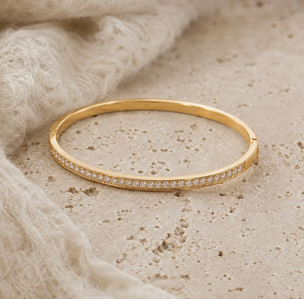 SHINE bangle steel gold