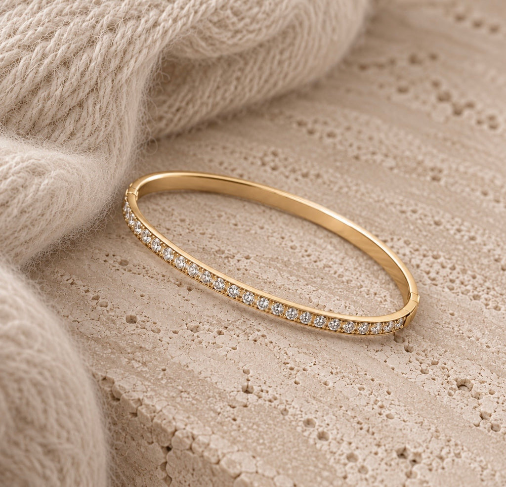 SPARKLE bangle steel gold