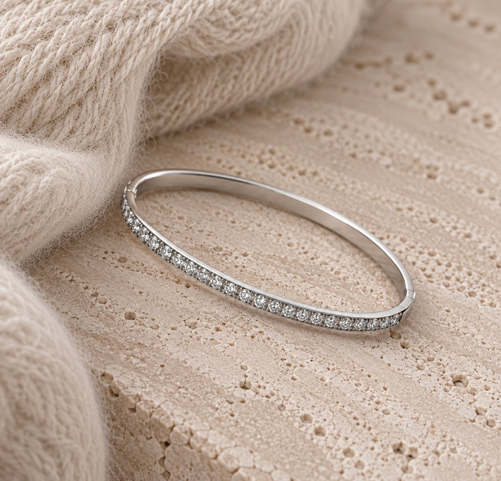 SPARKLE bangle steel silver