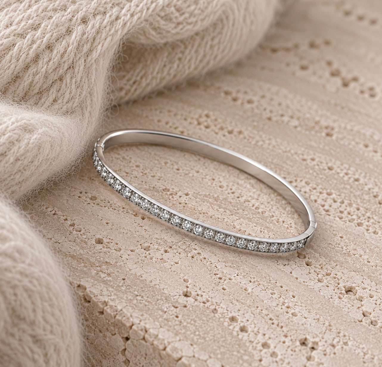 SPARKLE bangle steel silver