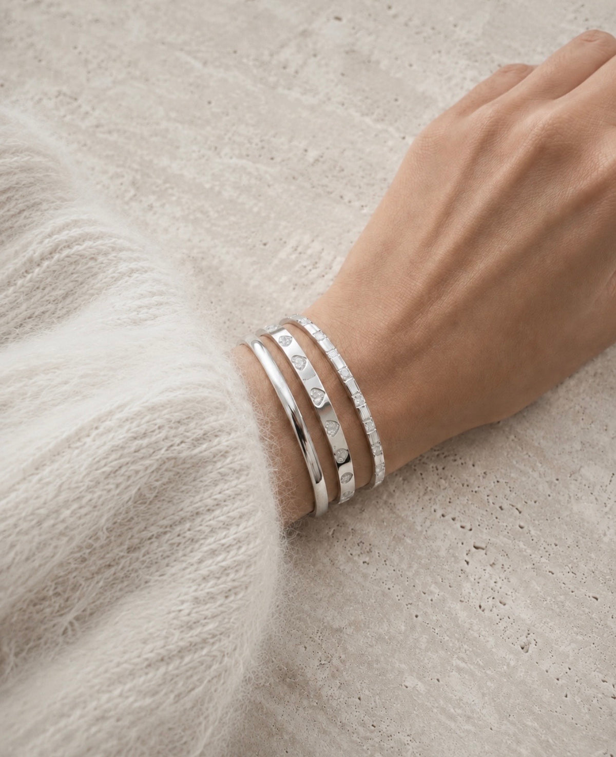 PLAIN bangle steel silver