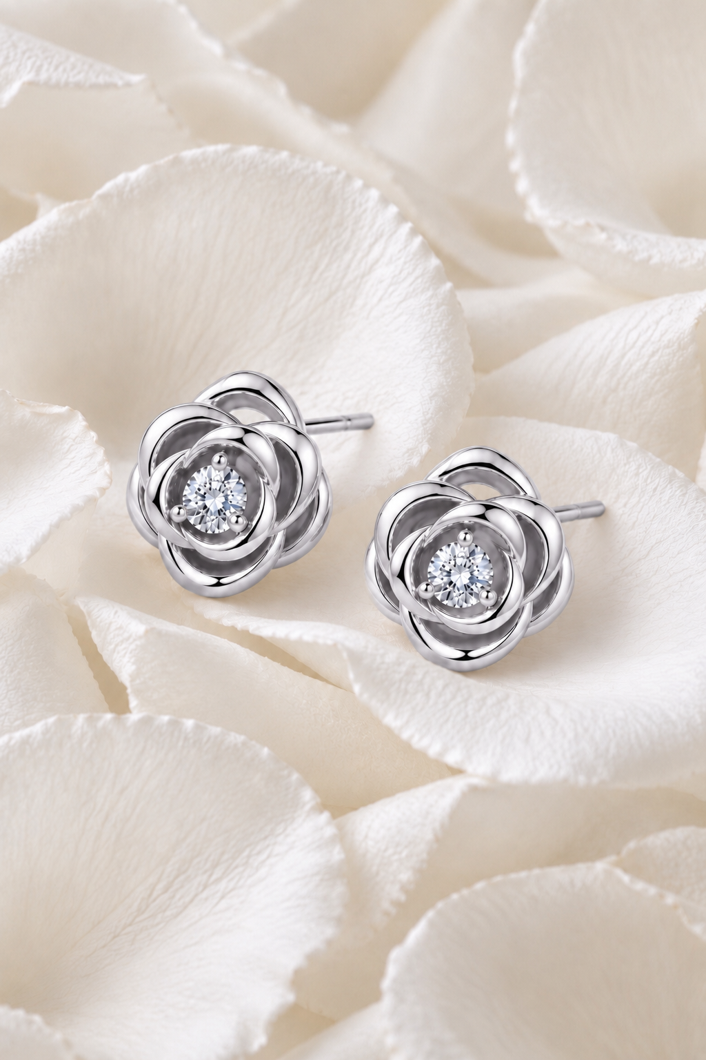 The Rose Earrings Silver