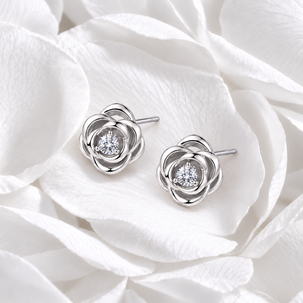 The Rose Earrings Silver