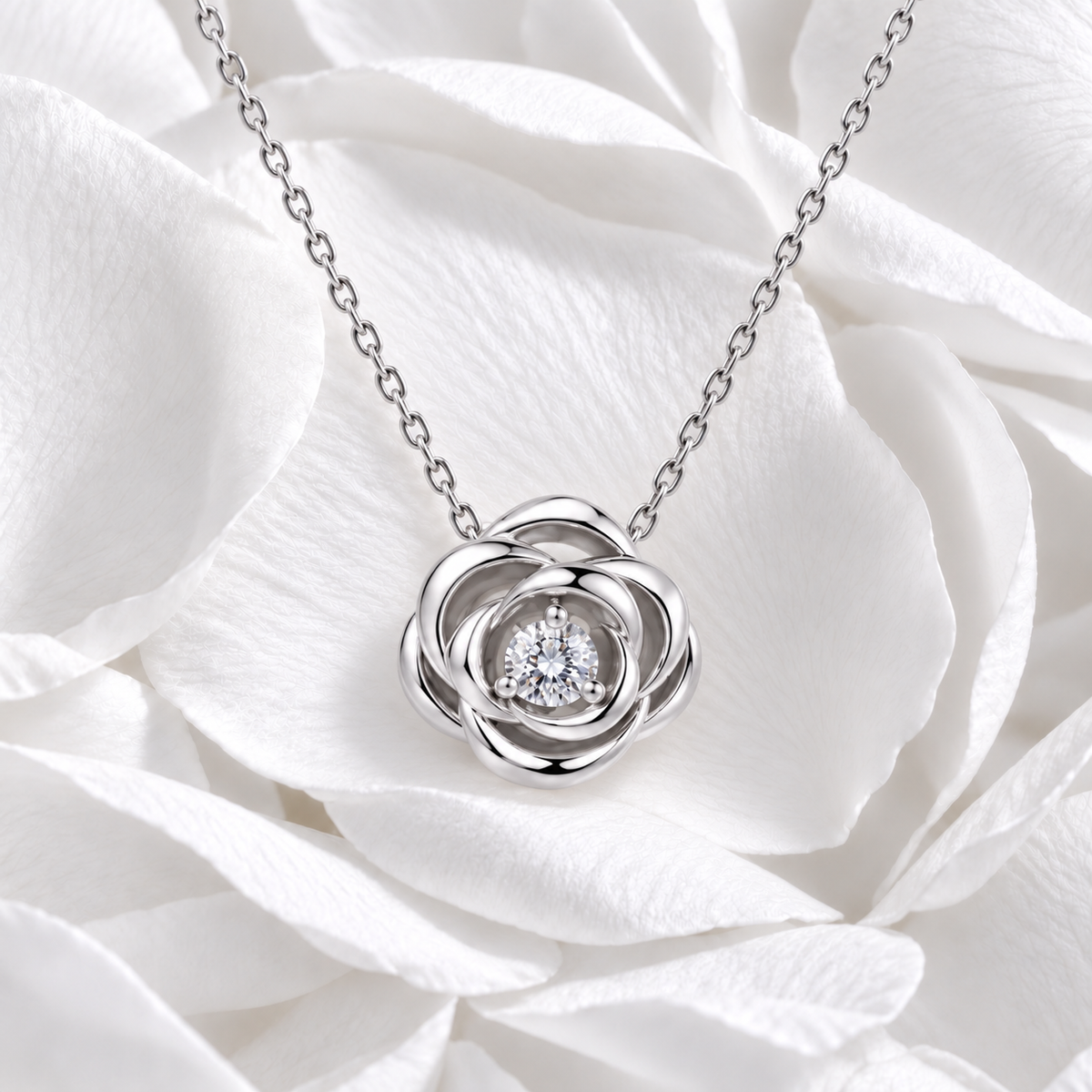 The Rose Necklace Silver